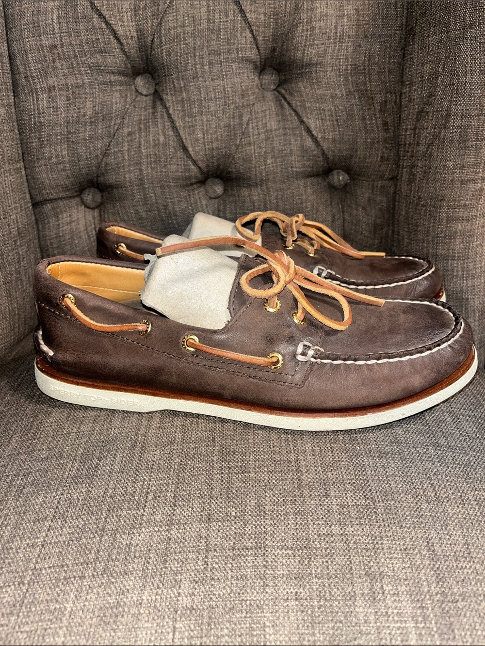 Sperry Gold Cup Men’s Dark Brown Leather Boat Shoes size 9